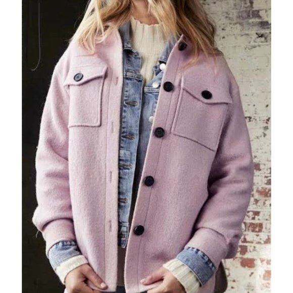 Decjuba Large 12 14 Jacket Mauve RRP $169 Mia Shacket Winter - Picture 15 of 15